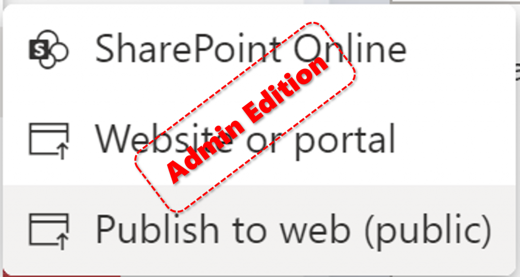 Publish to web - Admin Edition