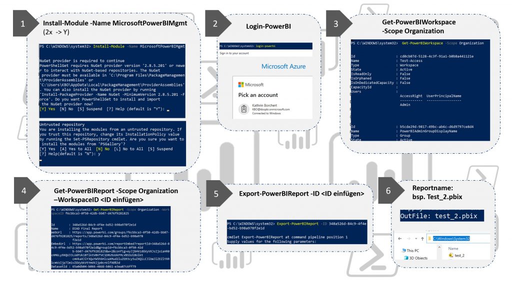 Export a Power BI Report from a personal Workspace with PowerShell